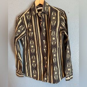 Gustin Black and Cream Striped Western Shirt Yellowstone Ranch